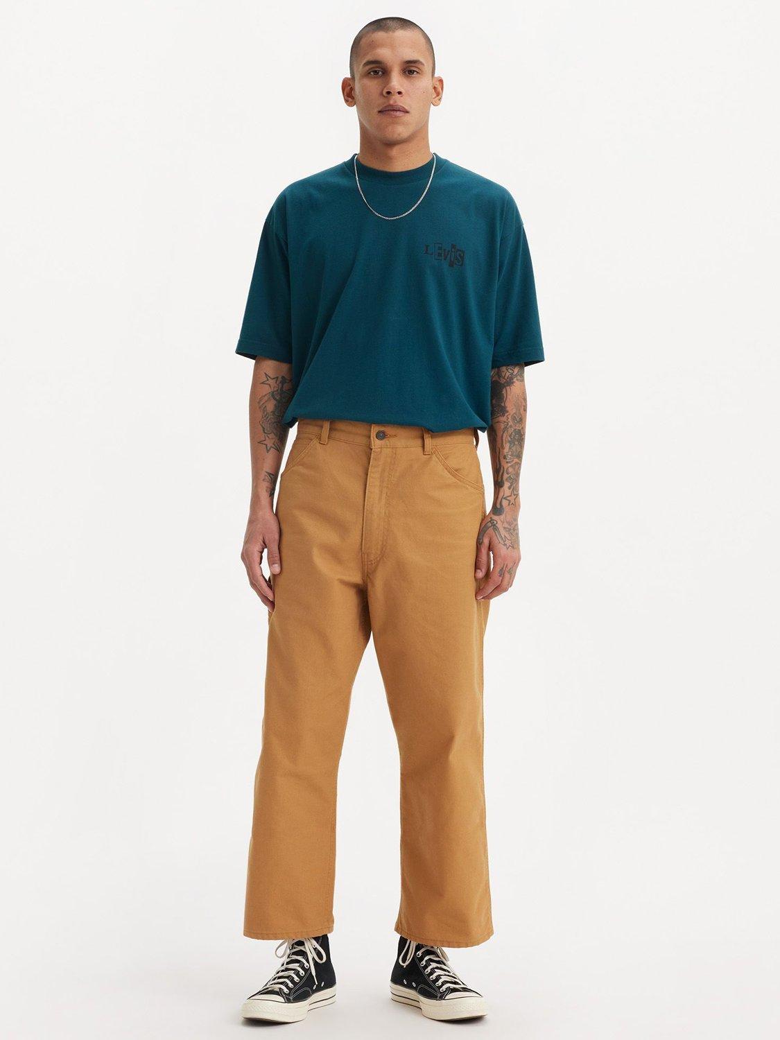 Product image 1 of 3, which shows Levi's Skate Crop Carpenter Trousers, Brown Sugar, 30S