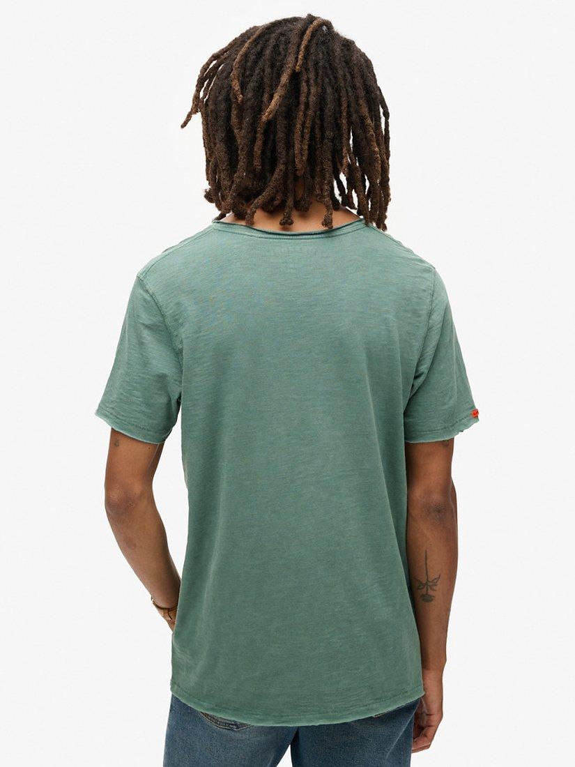Superdry Raw Edge Slub V-Neck T-Shirt, Drius Green, S