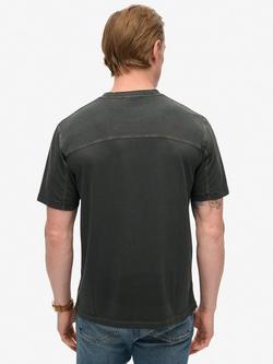 Superdry Contrast Stitch Pocket Cotton T-Shirt - view 2, Washed Black