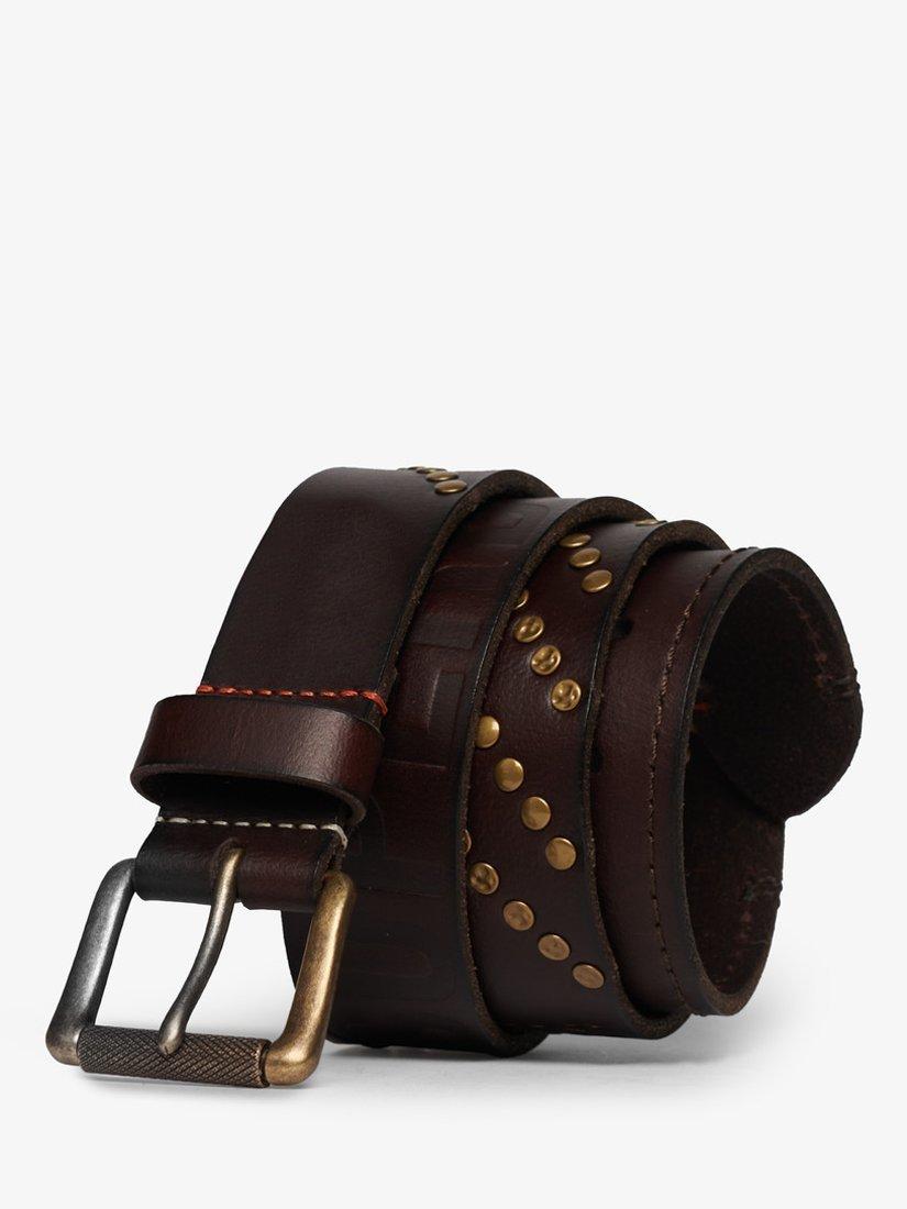 Product image 1 of 2, which shows Superdry Branded Buckle Goods Belt, Brown, S
