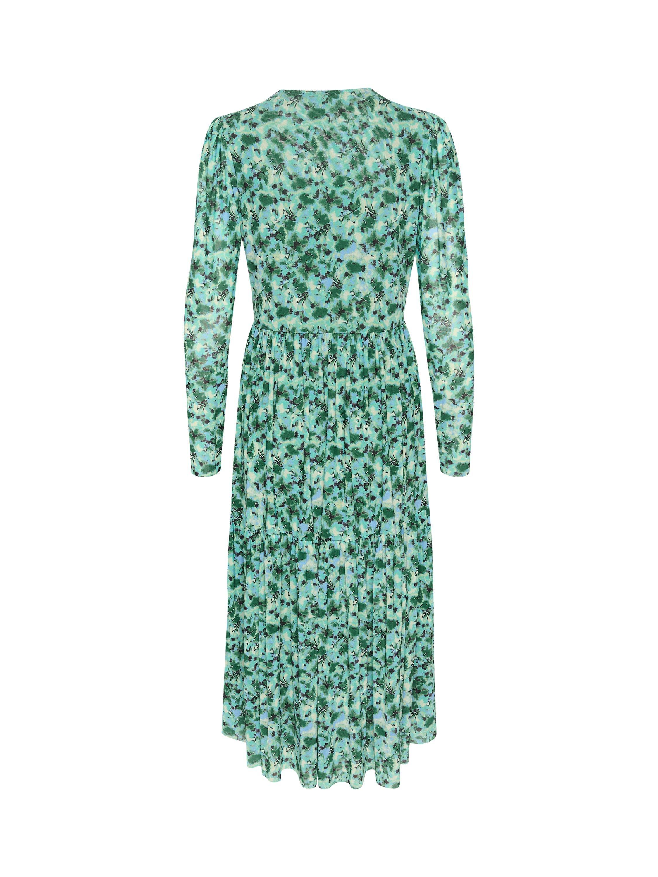 Product image 6 of 6, which shows Soaked In Luxury Idora Floral Dress, Green/Multi, XS