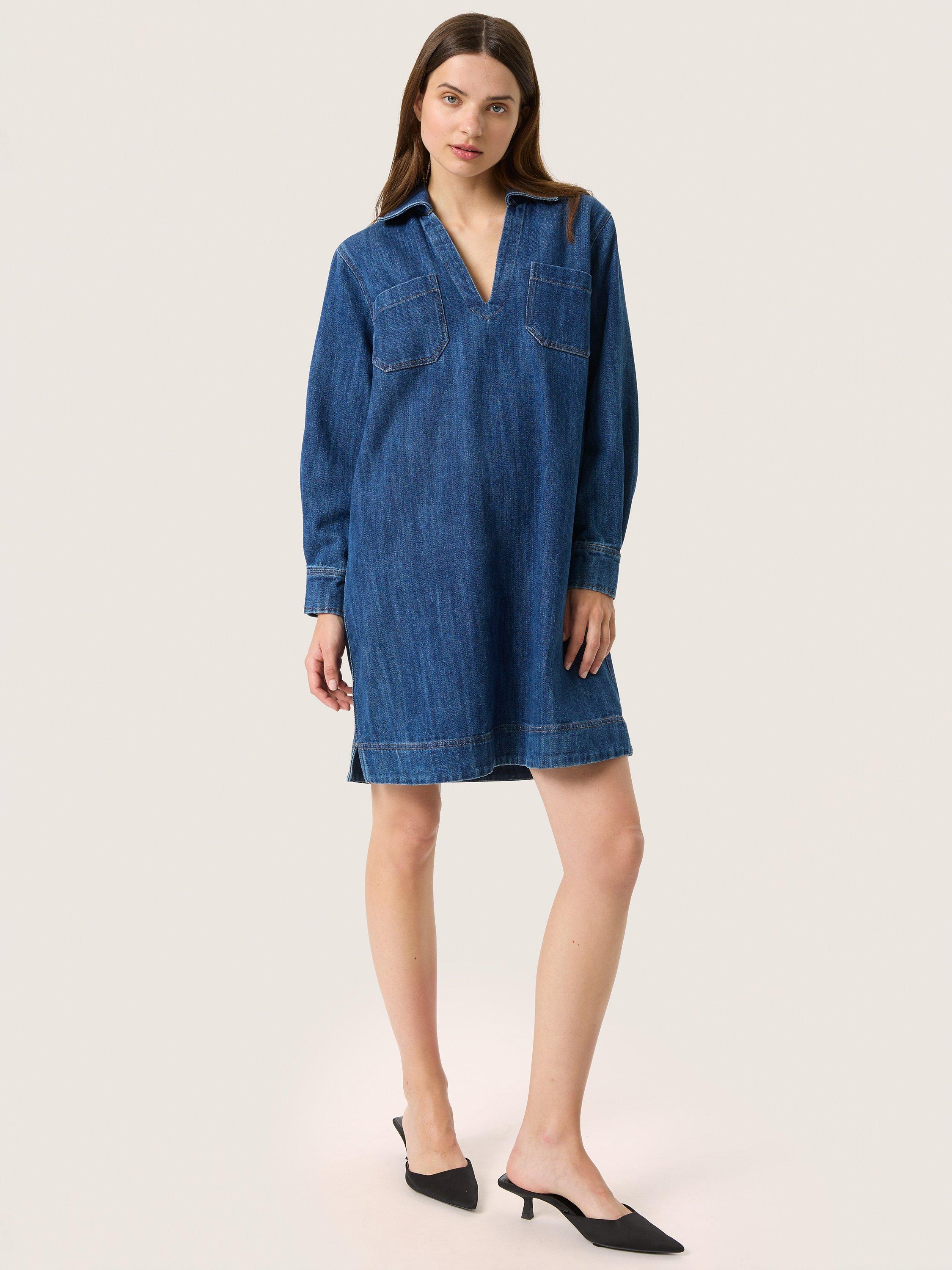 Soaked In Luxury Zianna Denim Dress Medium Blue