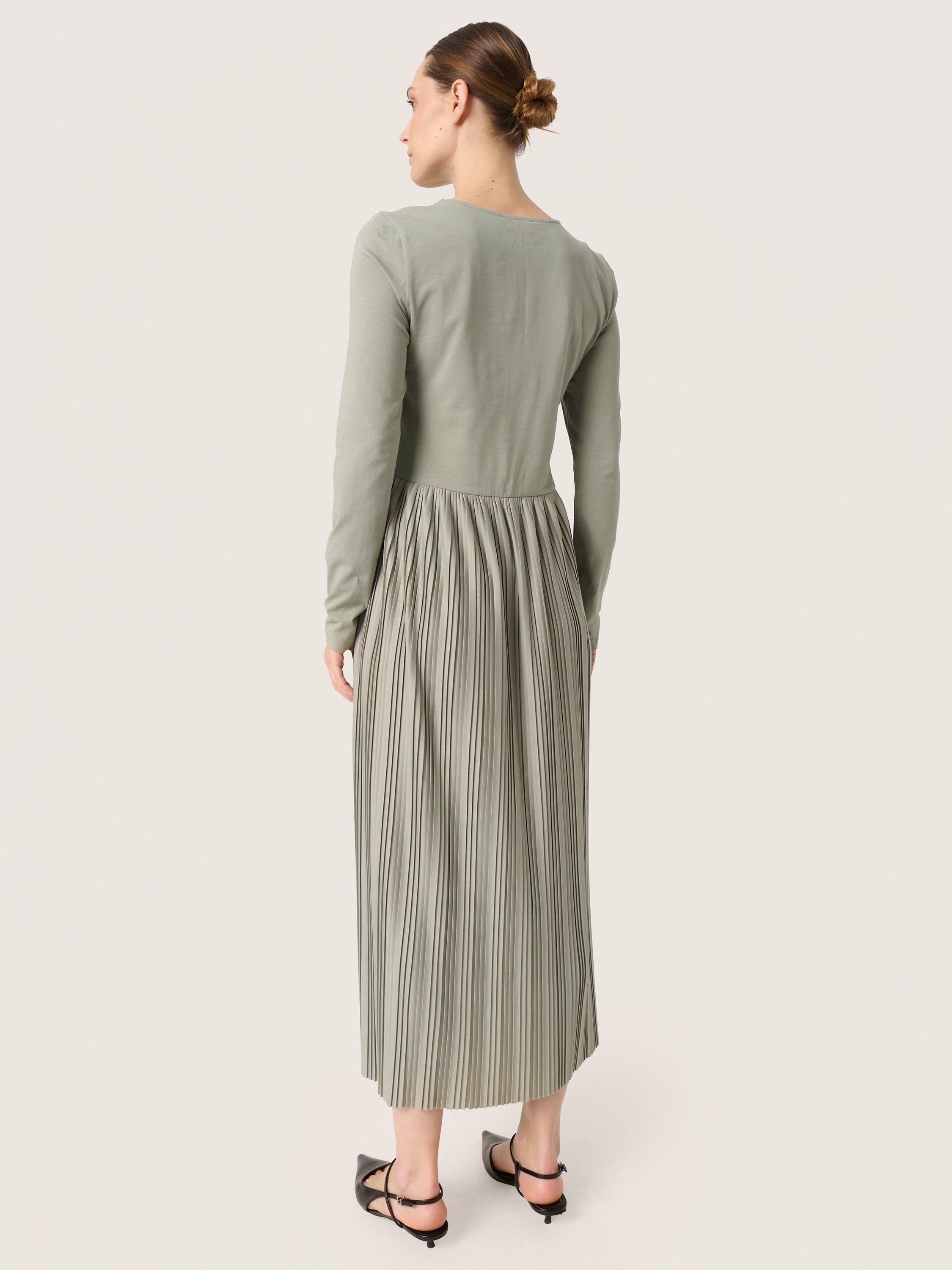 Product image 2 of 4, which shows Soaked In Luxury Simone Plisse Maxi Dress, Shadow, XS