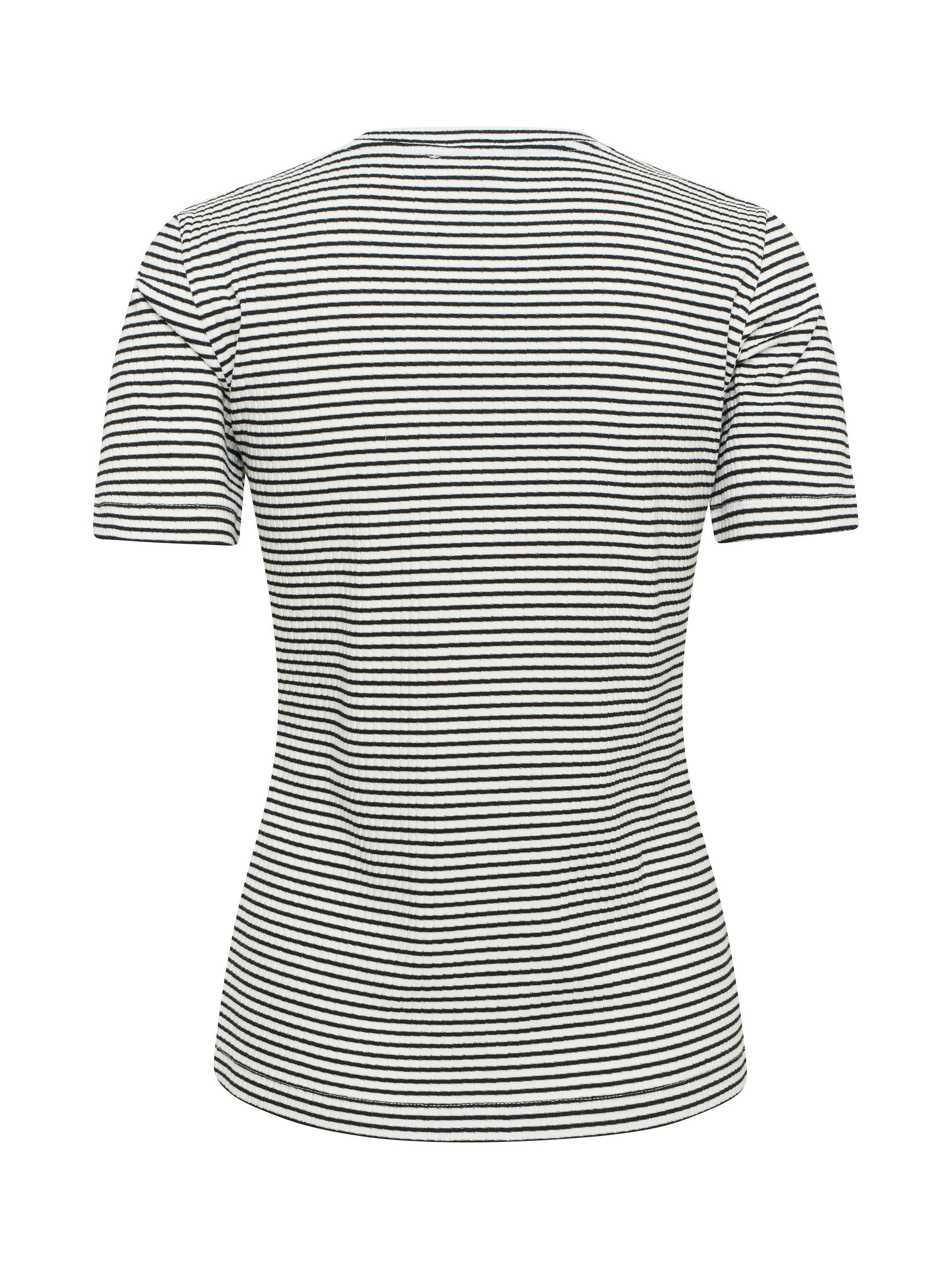 Product image 5 of 5, which shows Soaked In Luxury Calva Stripe Top, White/Black, XS