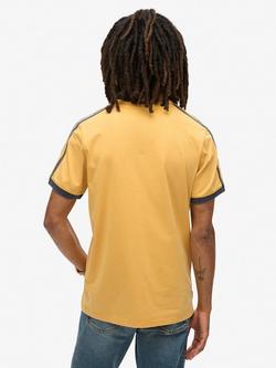 Superdry Essential Logo Retro Striped T-Shirt, Winter Gold - view 2, Winter Gold