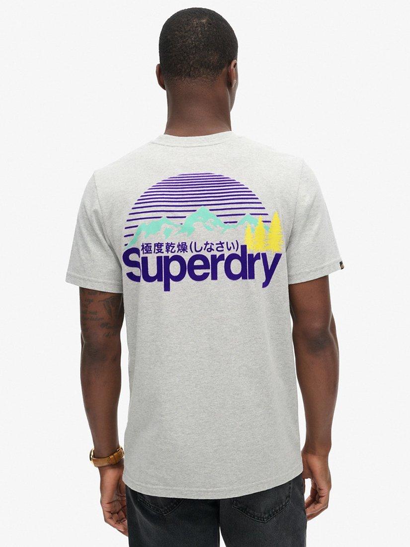 Product image 2 of 5, which shows Superdry Great Outdoor Chest Graphic T-Shirt, Pumice Stone Beige, S