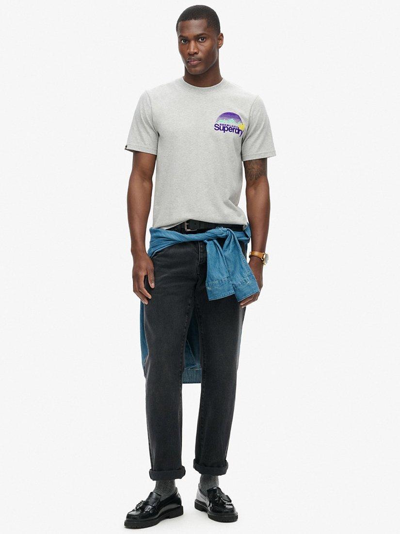Product image 3 of 5, which shows Superdry Great Outdoor Chest Graphic T-Shirt, Pumice Stone Beige, S