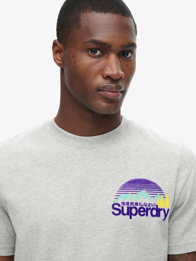 Product image 4 of 5, which shows Superdry Great Outdoor Chest Graphic T-Shirt, Pumice Stone Beige, S