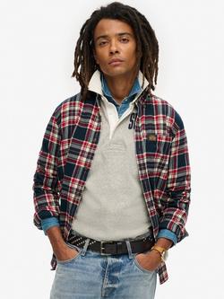 Superdry Branded Buckle Goods Leather Belt, Black, Black