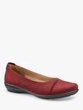 Hotter Robyn II Wide Fit Nubuck Ballerina Pumps, Red Pear