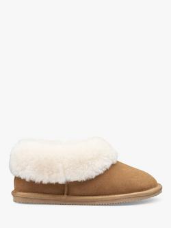 Hotter Hug Suede Sheepskin Lined Slippers, Chestnut