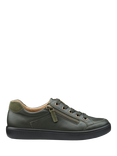 Hotter Chase II Wide Fit Leather Lace Up Deck Shoes, Forest Green