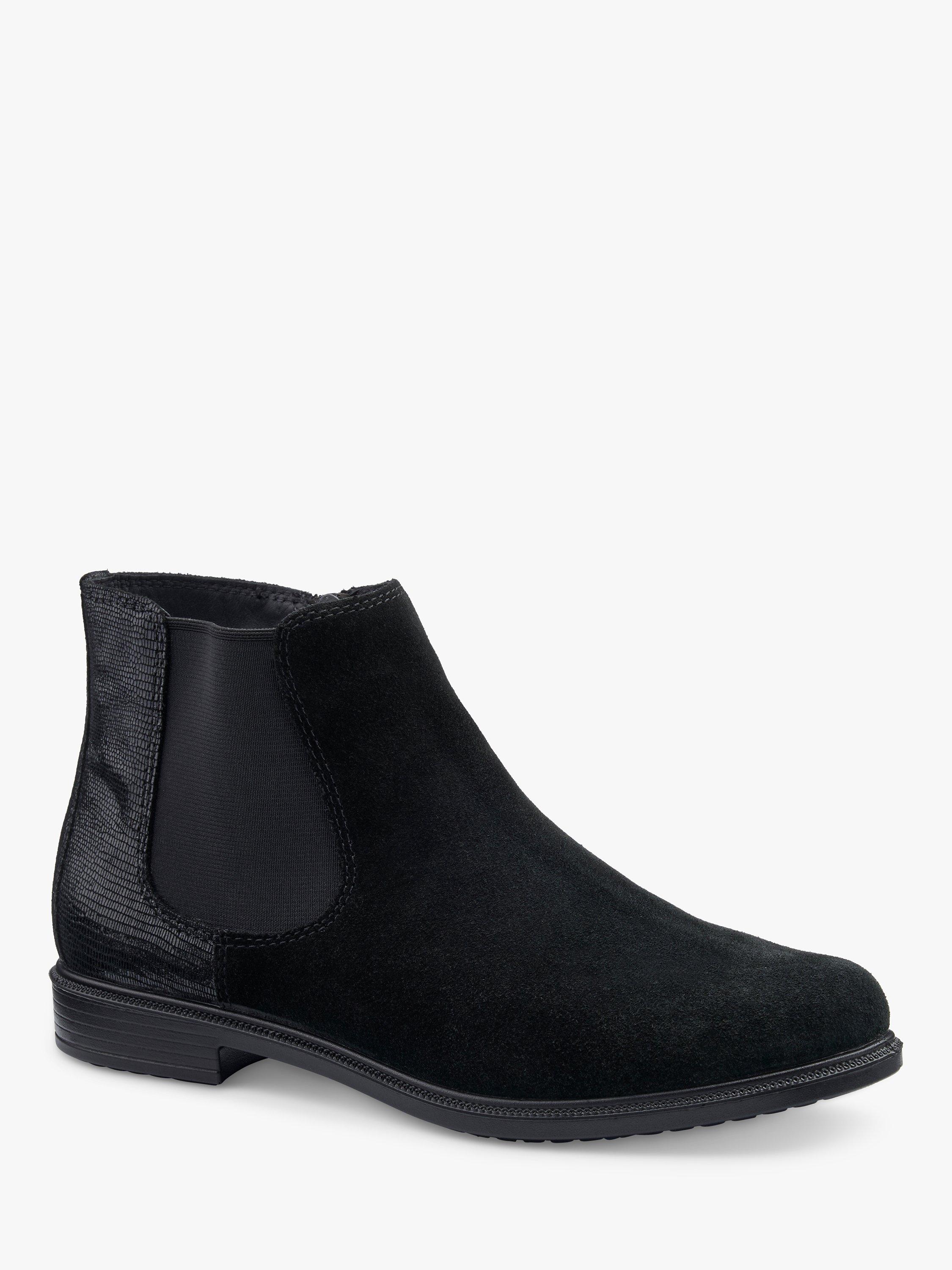 Product image 2 of 5, which shows Hotter Tenby Suede Chelsea Boots, Black, 3S
