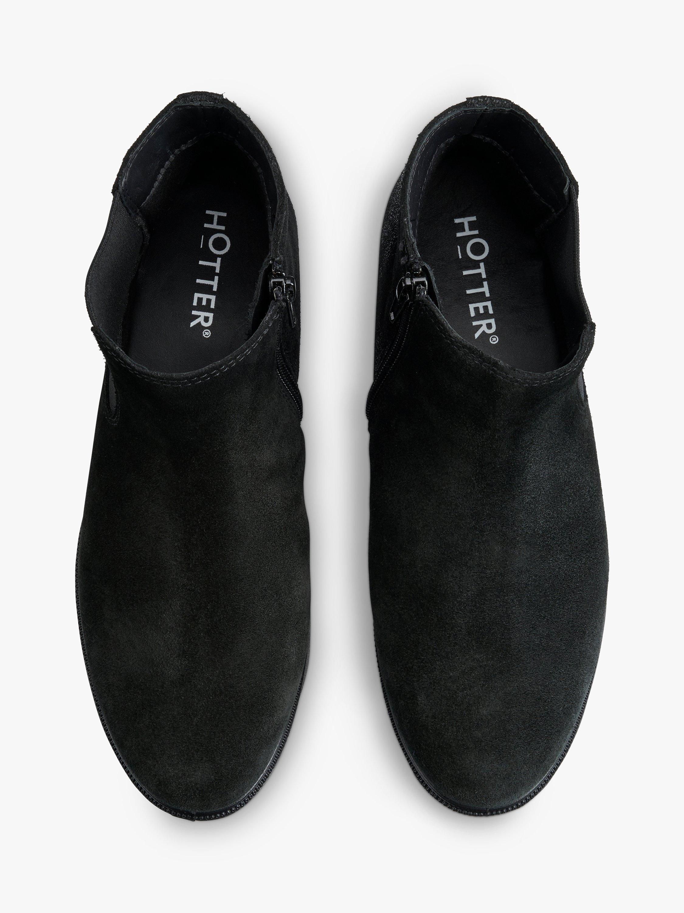 Product image 3 of 5, which shows Hotter Tenby Suede Chelsea Boots, Black, 3S