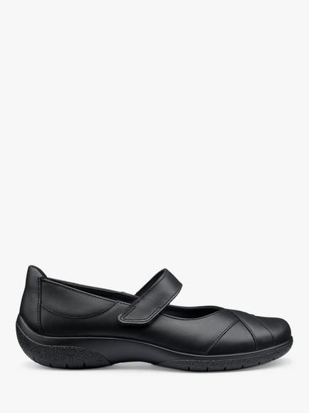 Hotter Hope Wide Fit Leather Pumps, Black, Black