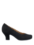 Hotter Jive Suede Scallop Edge Heeled Courts