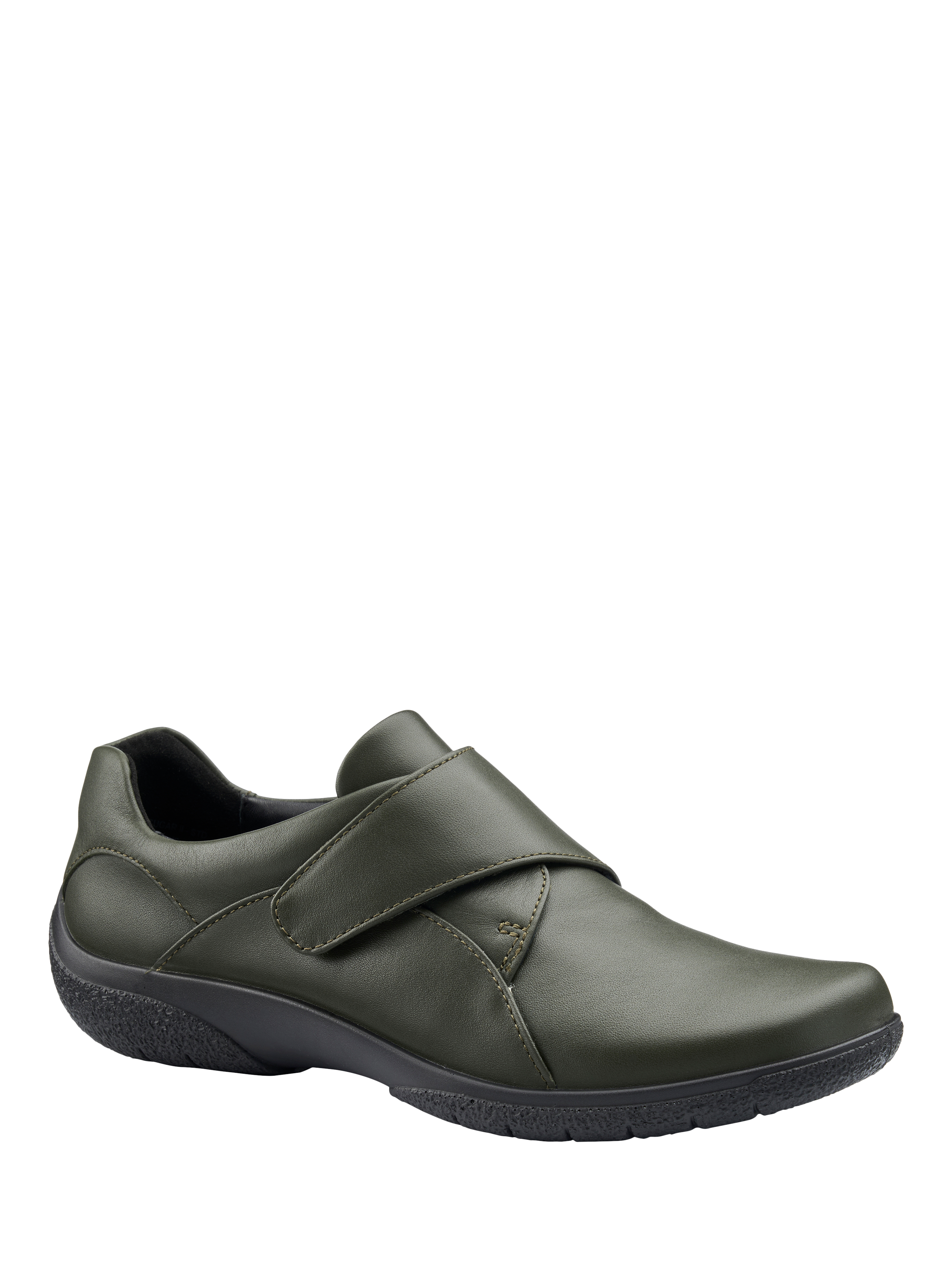 Product image 2 of 5, which shows Hotter Sugar II Wide Fit Leather Casual Shoes, Forest Green, 3.5W