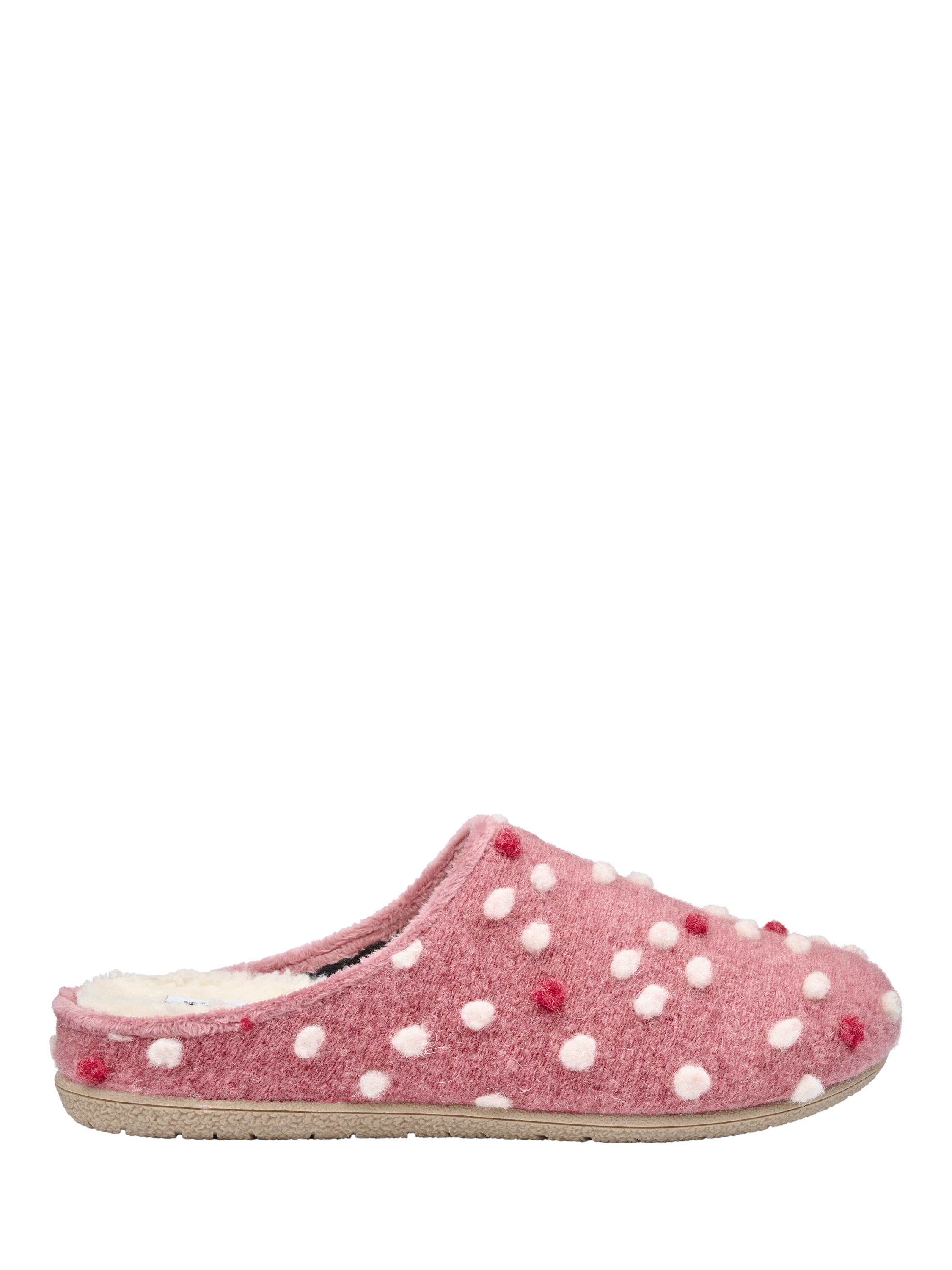 Product image 1 of 5, which shows Hotter Dotty Faux Shearling Slippers, Tea Rose, 3