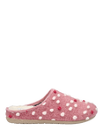 Hotter Dotty Faux Shearling Slippers, Tea Rose