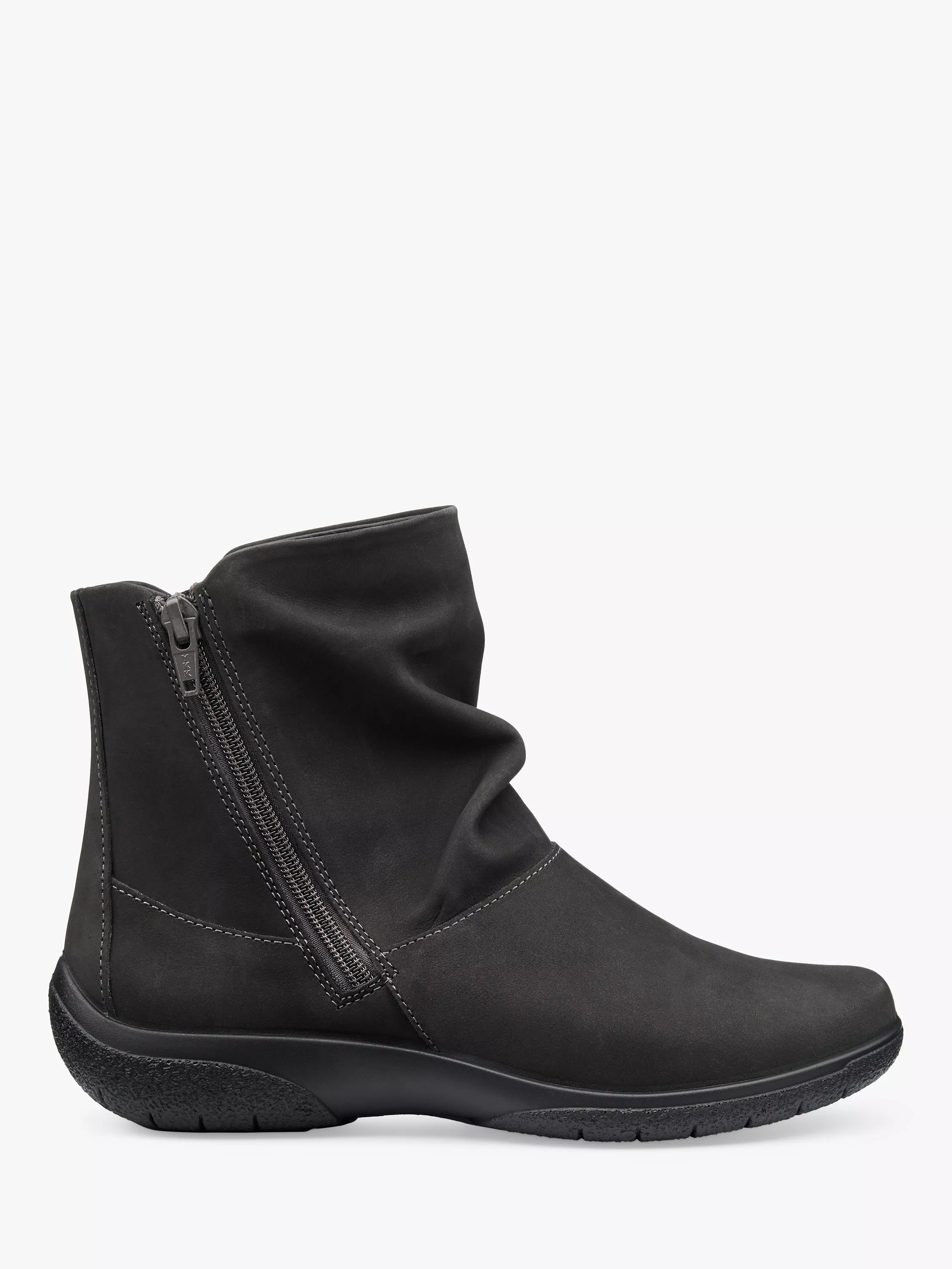 Hotter Whisper Extra Wide Fit Nubuck Slouch Ankle Boots Dark Grey