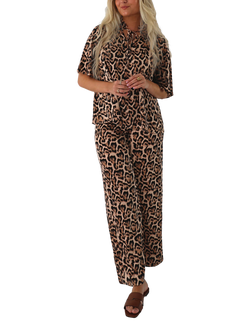 A-VIEW Leosine Leopard Print Trousers, Multi, Multi