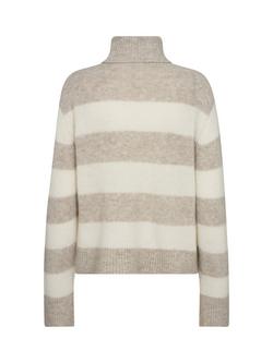 MOS MOSH Aidy Stripe Wool Blend Jumper, Cream/Feather Grey - view 2, Cream/Feather Grey