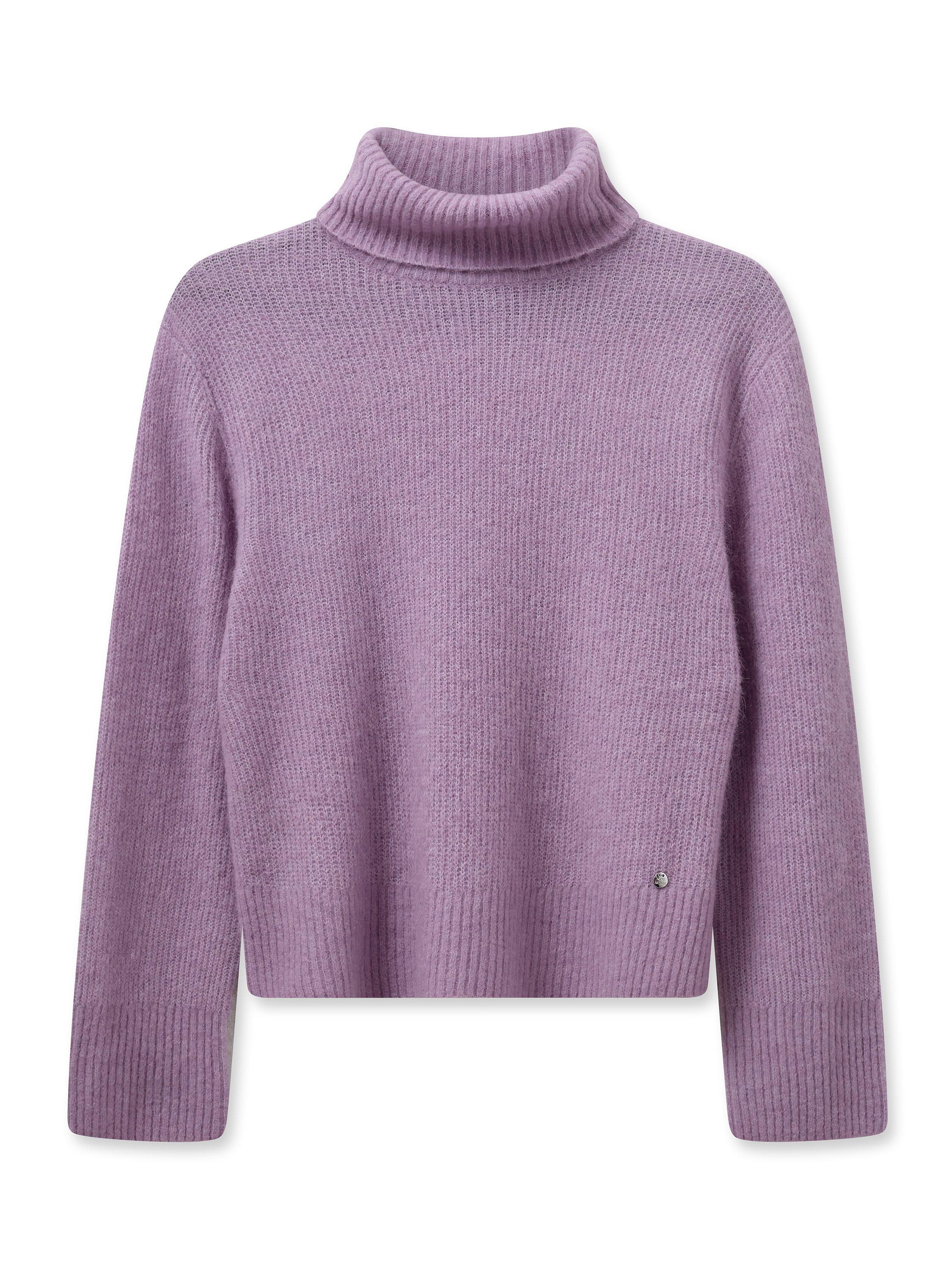 MOS MOSH Aidy Thora Roll Neck Wool Blend Jumper, Lavender Herb