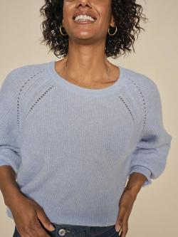 MOS MOSH Talli Wool Blend Jumper, Cashmere Blue - view 2, Cashmere Blue