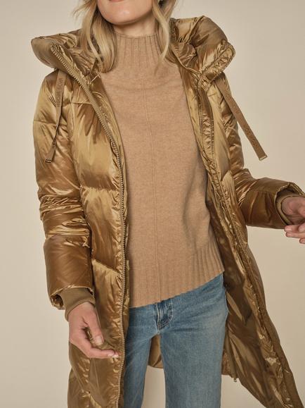 MOS MOSH Nova Metallic Down Puffer Coat, Dark Gold