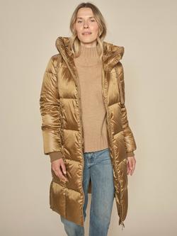 MOS MOSH Nova Metallic Down Puffer Coat - view 2, Dark Gold