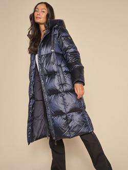 MOS MOSH Nova Metallic Down Puffer Coat, Salute Navy