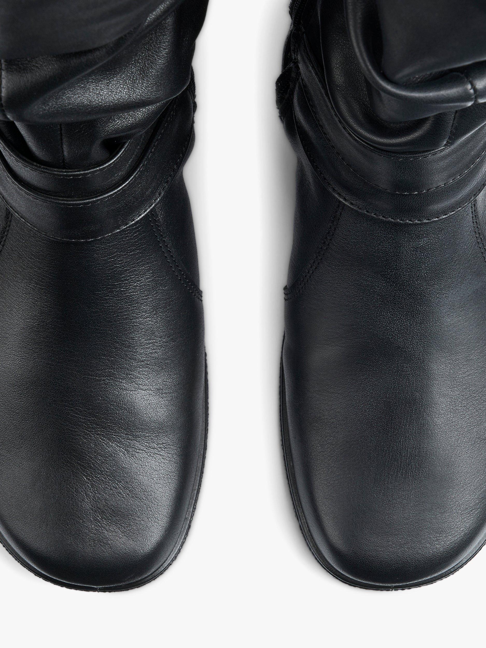 Product image 3 of 5, which shows Hotter Ballinderry Extra Wide Fit Leather Slouch Boots, Black, 4.5XW