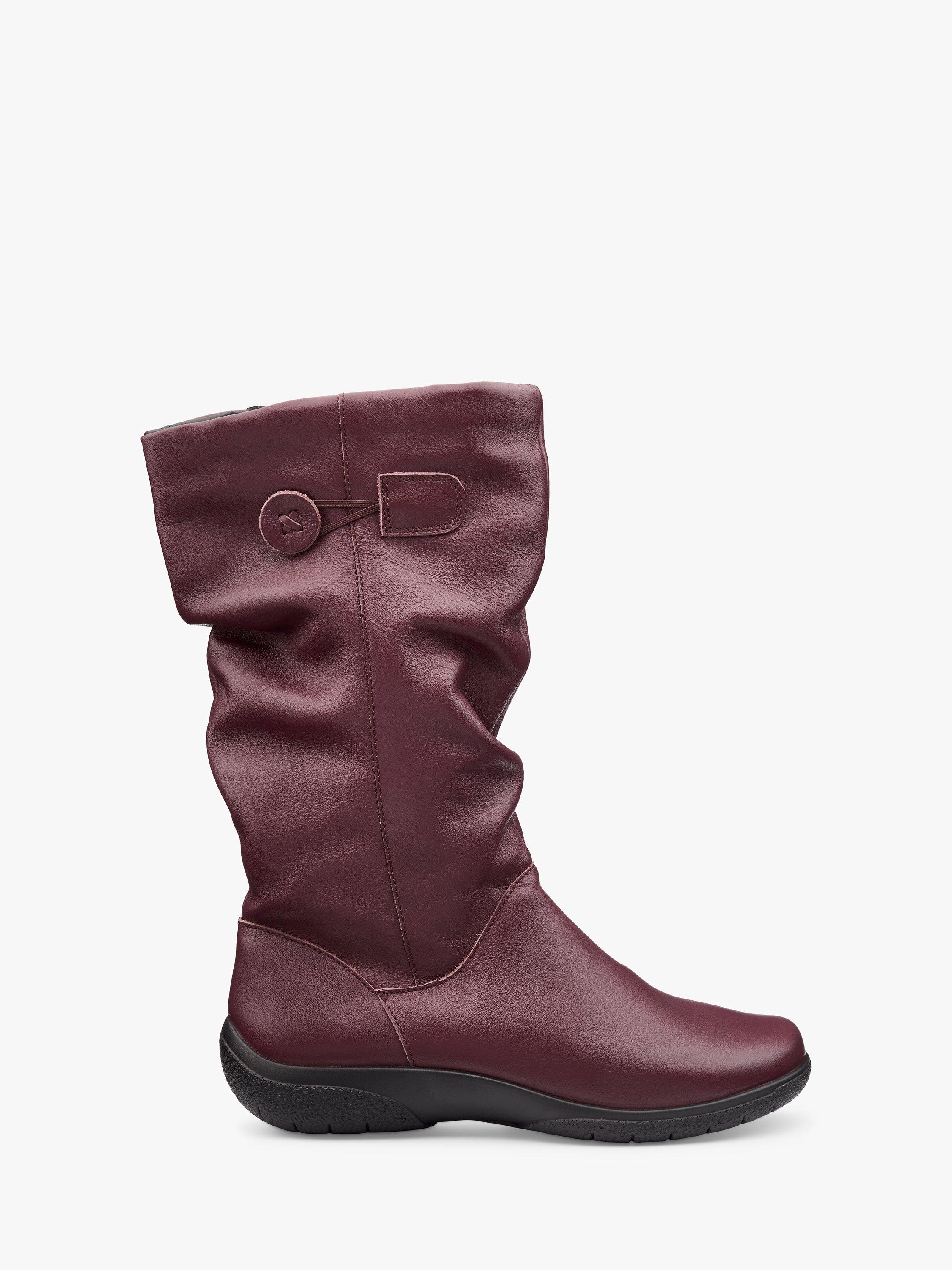 Hotter Derrymore II Wide Fit Leather Mid Boots Maroon