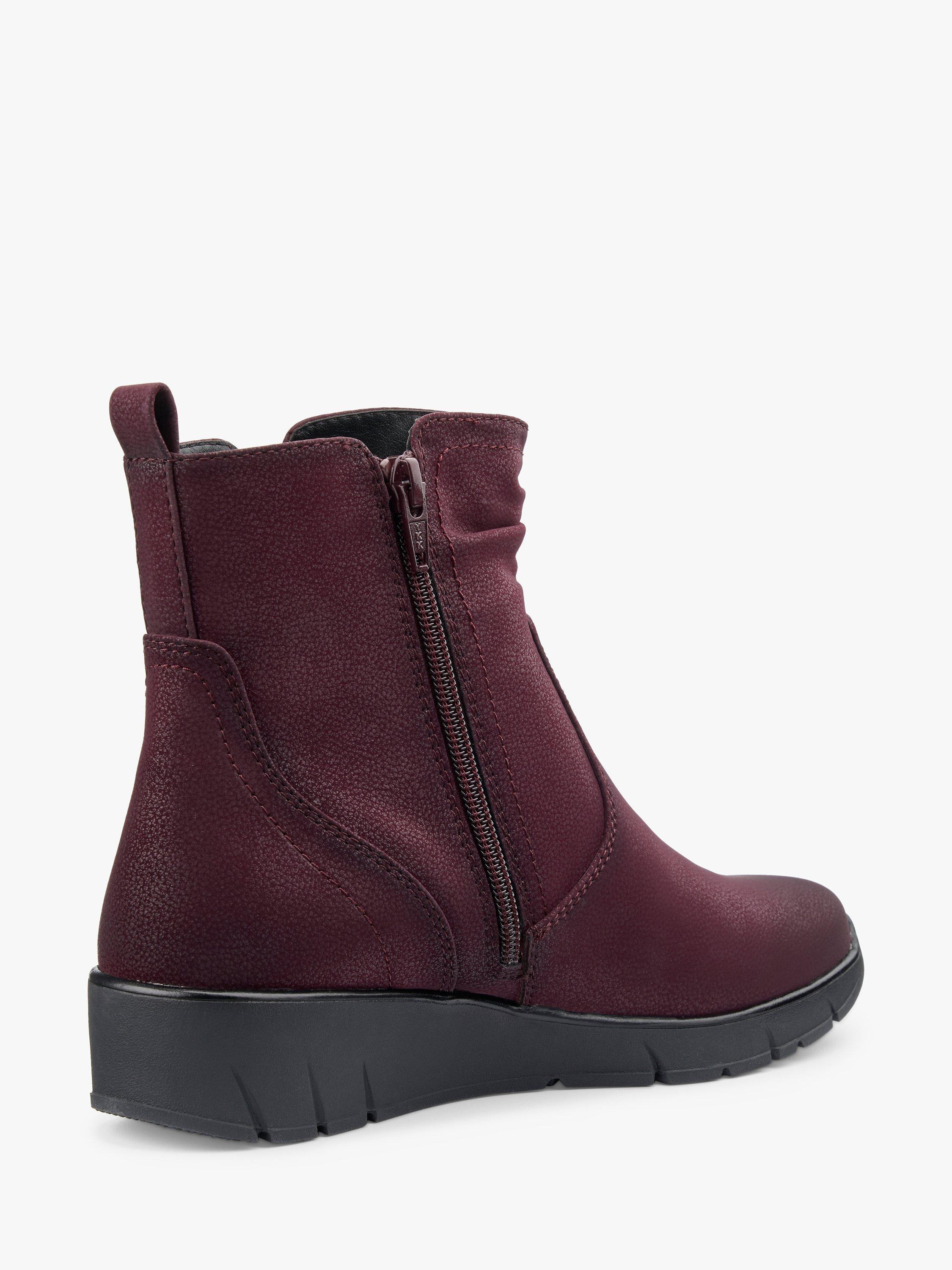 Hotter Epsom Wedge Boots Wine sy