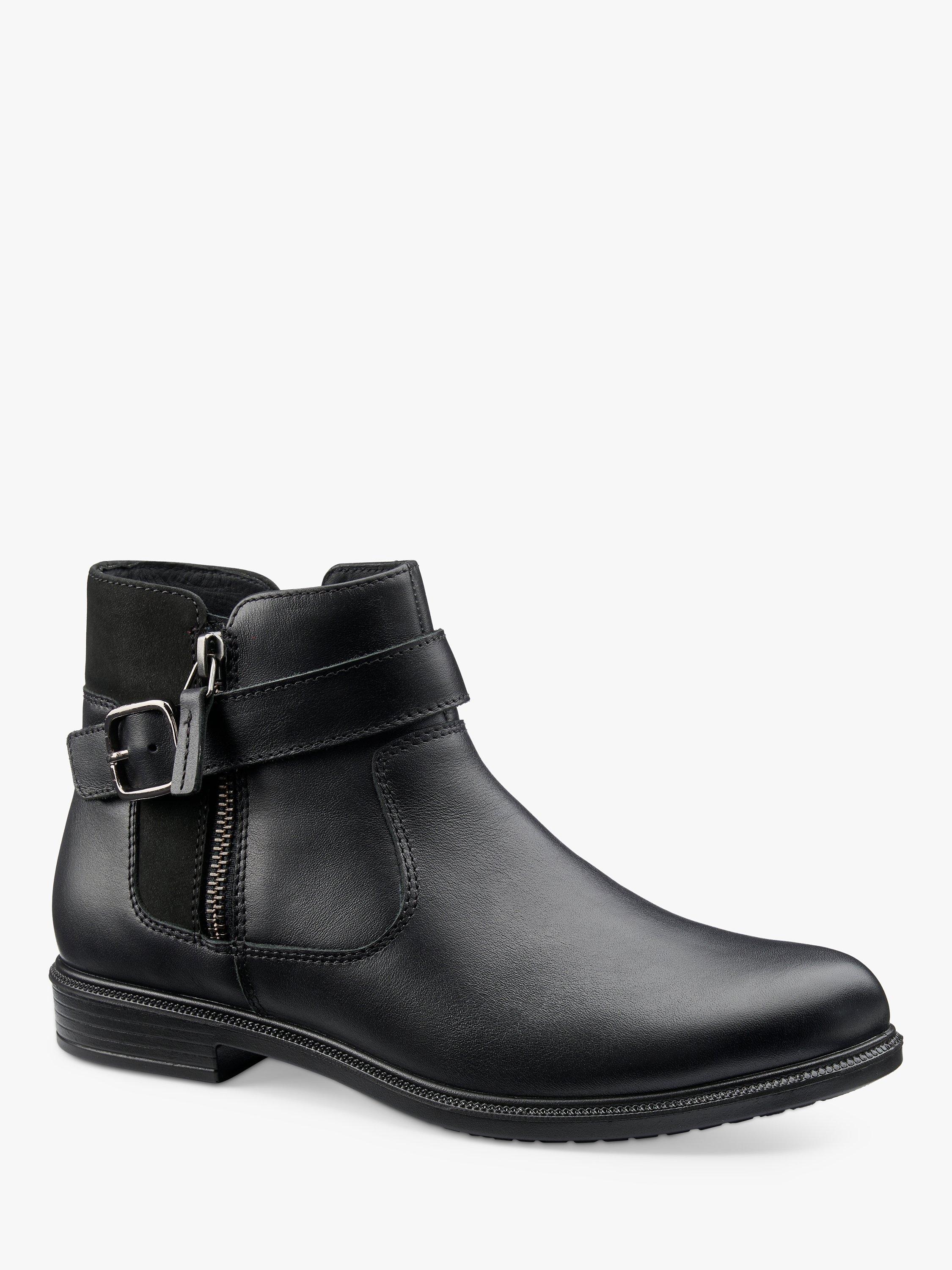 Hotter Kingston Leather Ankle Boots Black