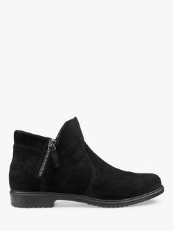 Hotter Ludlow Suede Ankle Boots, Black