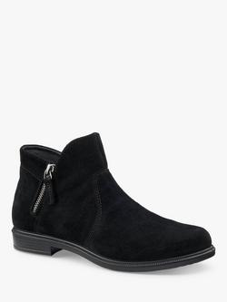 Hotter Ludlow Suede Ankle Boots - view 2, Black