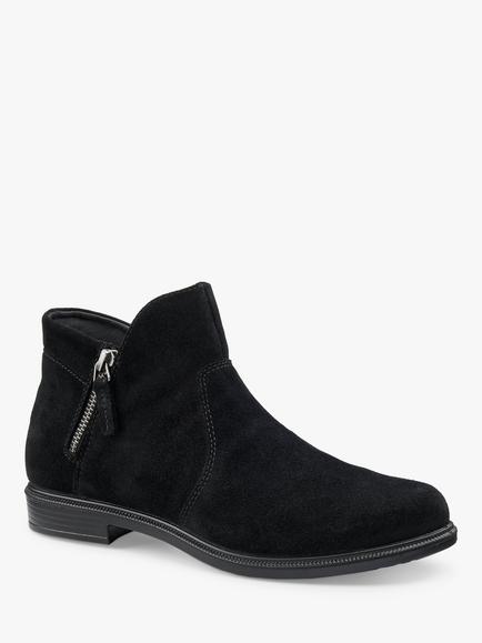 Hotter Ludlow Suede Ankle Boots - view 2, Black