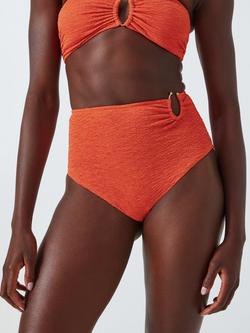 John Lewis Beachcomber Textured Bikini Bottoms, Rust, Rust