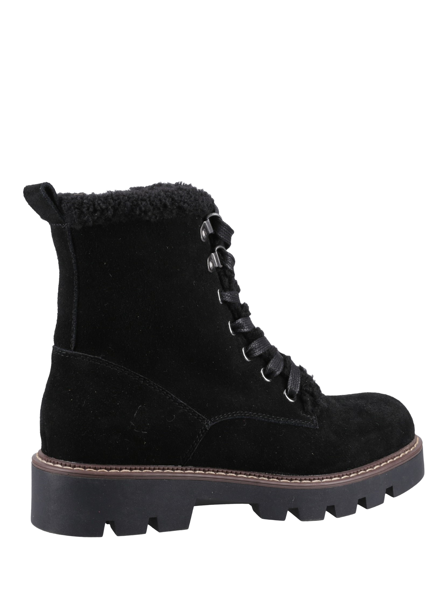 Product image 3 of 4, which shows Hush Puppies Aurelia Suede Lace-Up Boots, Black, 3