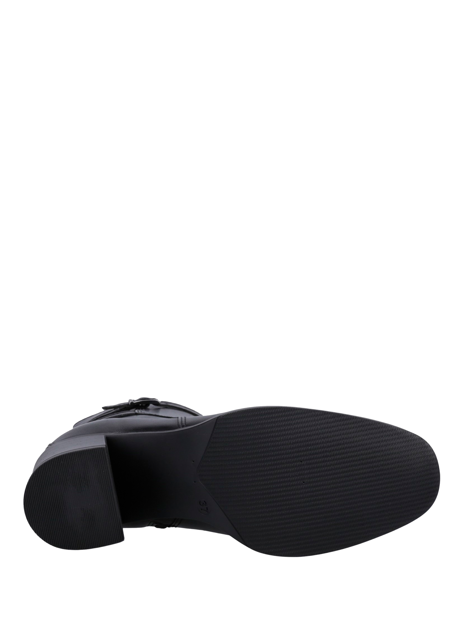 Product image 4 of 4, which shows Hush Puppies Caitlyn Leather Buckle Detail Ankle Boots, Black, 3