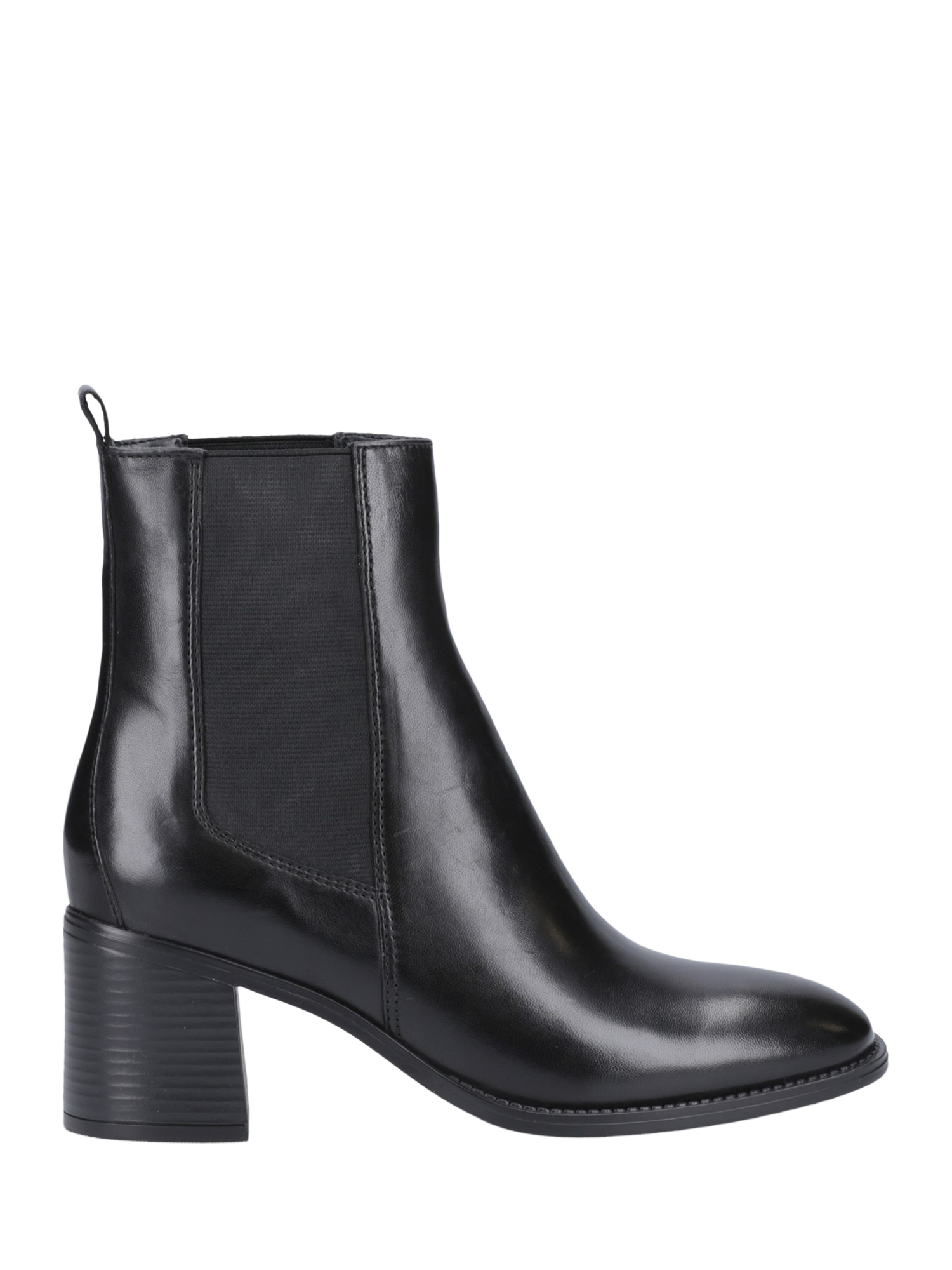 Hush Puppies Caroline Leather Block Heel Chelsea Boots Black