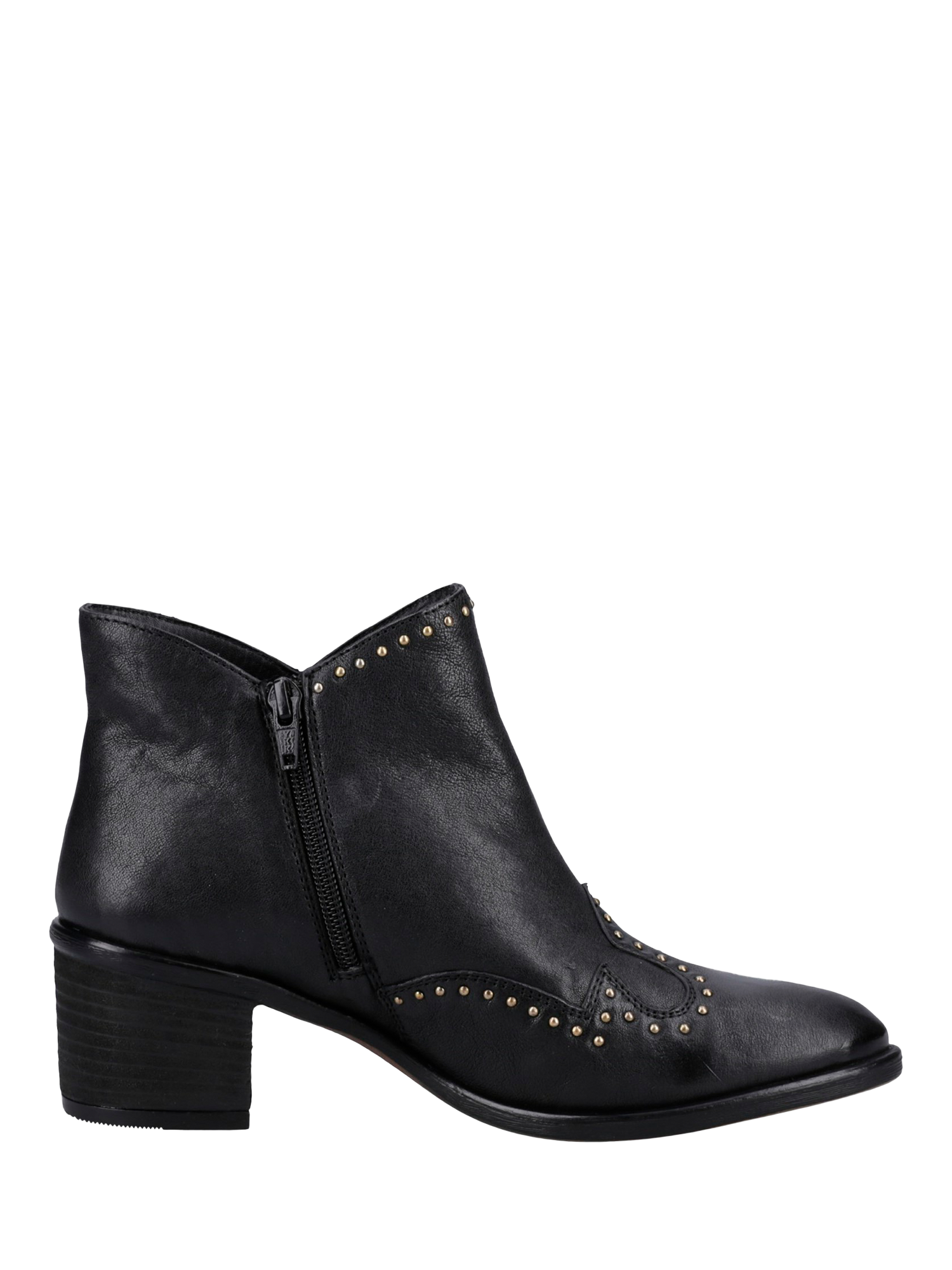 Hush Puppies Waverly Leather Stud Detail Ankle Boots Black