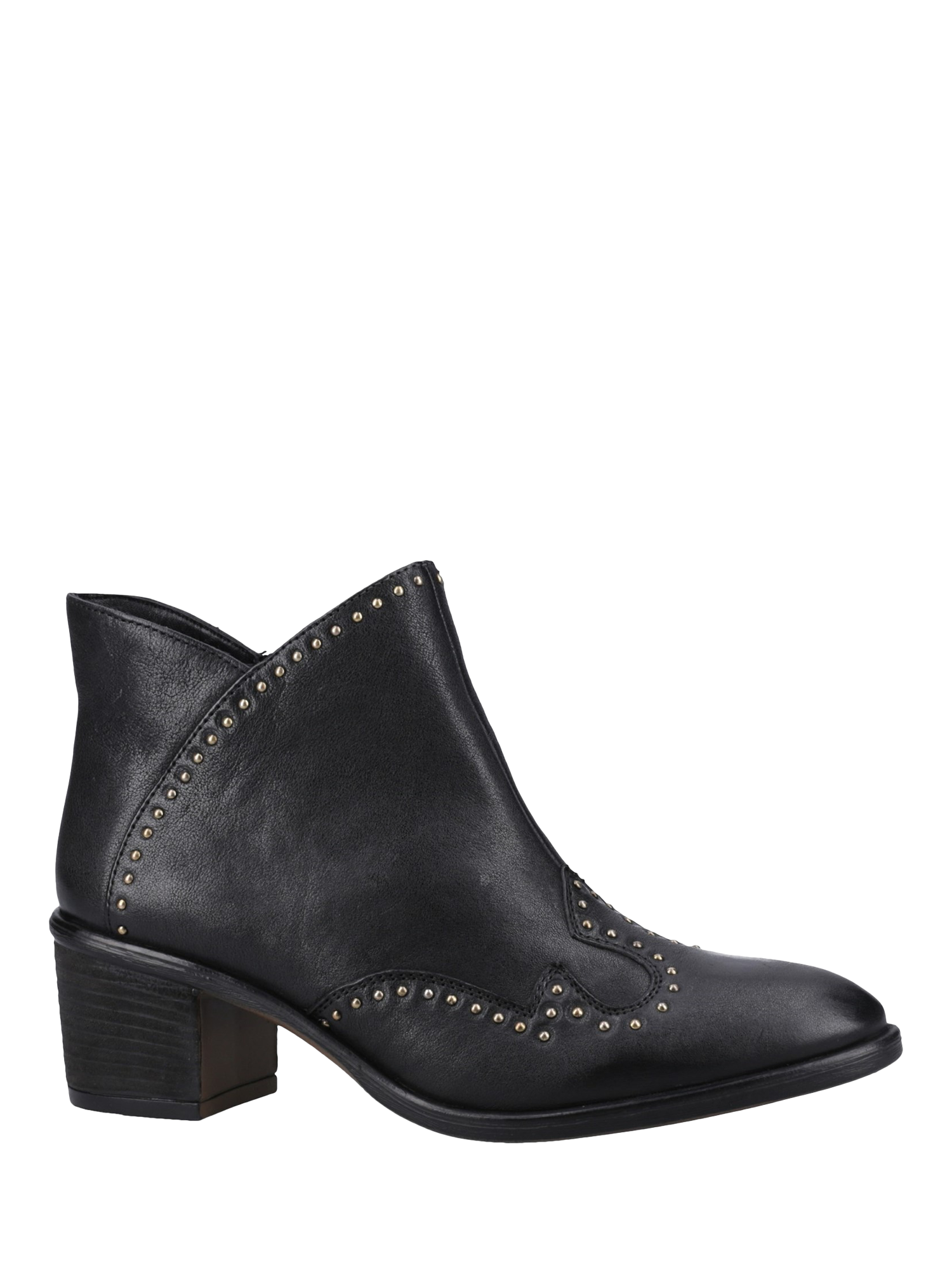 Hush Puppies Waverly Leather Stud Detail Ankle Boots Black