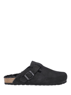 Hush Puppies Jade Suede Wool Lined Clog Slippers, Black