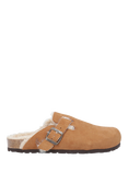 Hush Puppies Jade Suede Wool Lined Clog Slippers, Tan