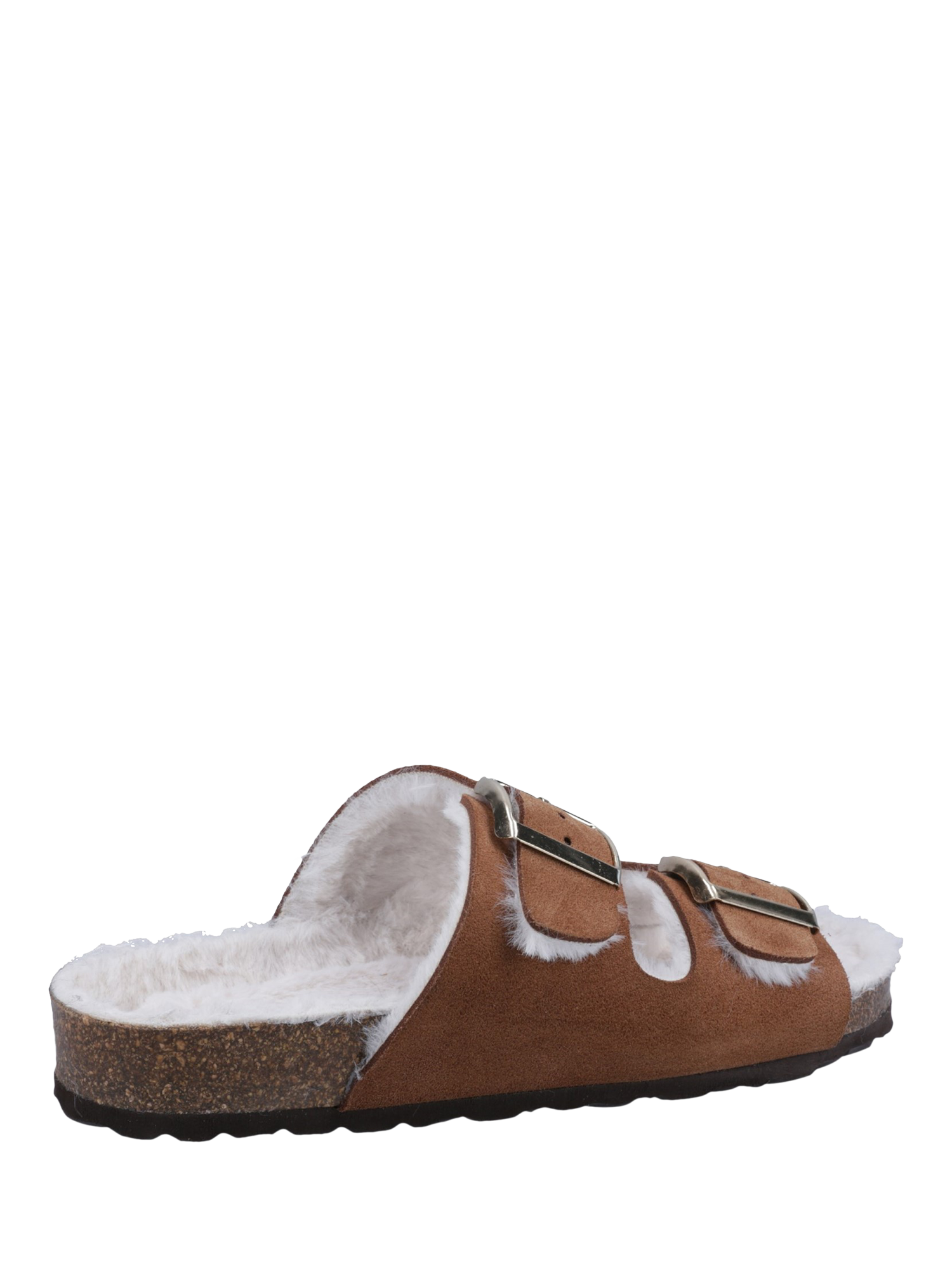Product image 3 of 4, which shows Hush Puppies Jessie Suede Wool Lined Sandal Slippers, Tan, 3