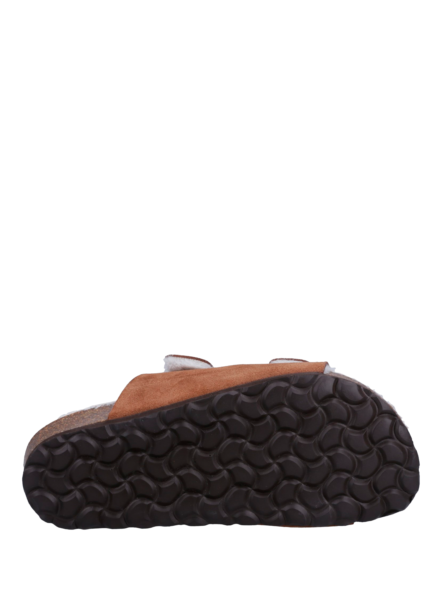 Product image 4 of 4, which shows Hush Puppies Jessie Suede Wool Lined Sandal Slippers, Tan, 3