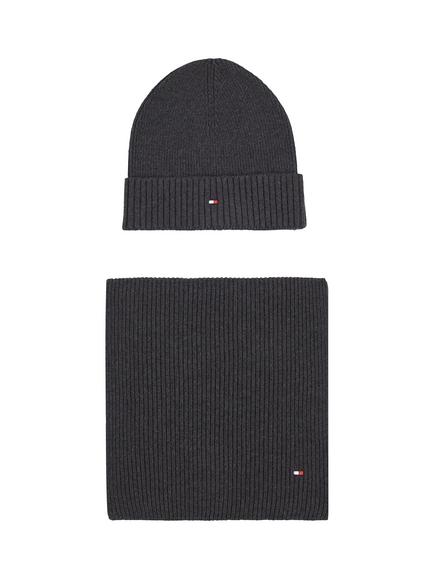 Tommy Hilfiger Beanie Hat & Scarf Gift Set, Charcoal Grey, Charcoal Gray