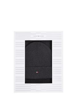 Tommy Hilfiger Beanie Hat & Scarf Gift Set, Charcoal Grey - view 2, Charcoal Gray